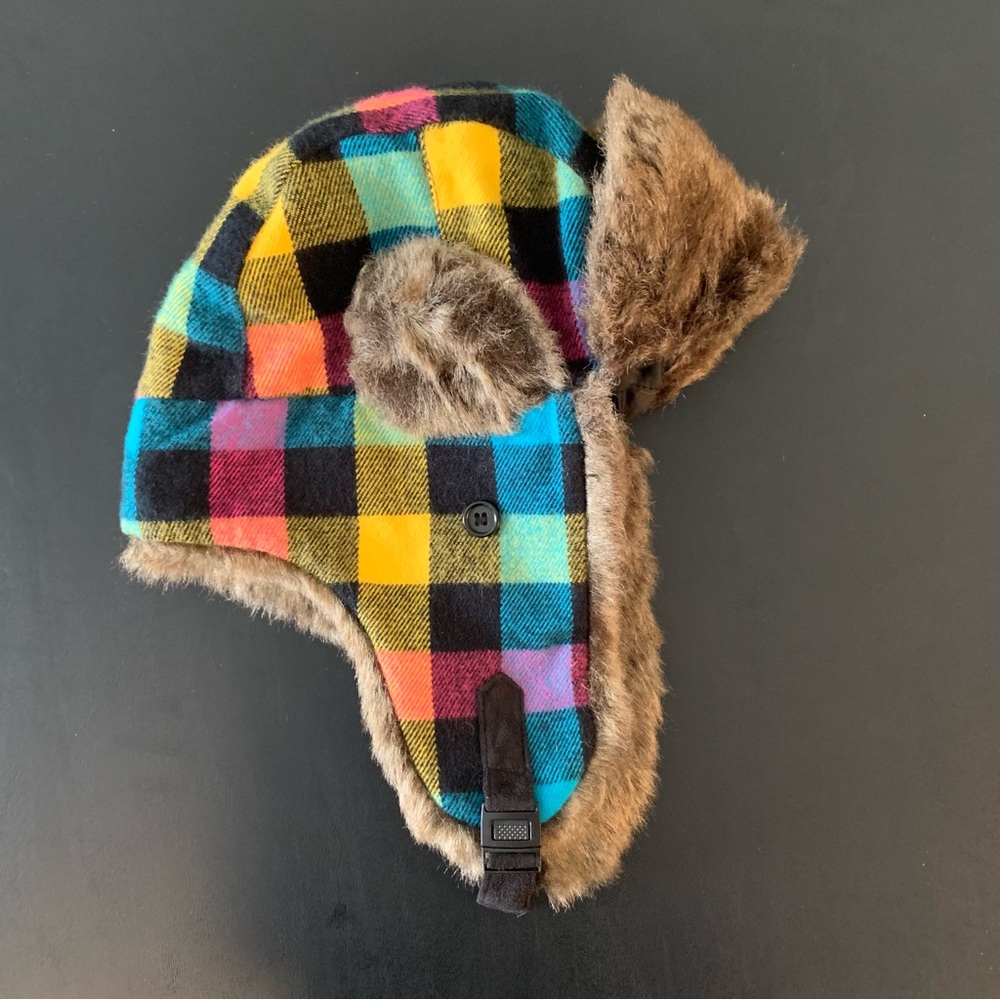 Joe Boxer multi-color plaid Trapper Hat